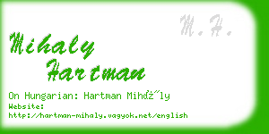 mihaly hartman business card